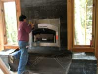 Fireplace under construction